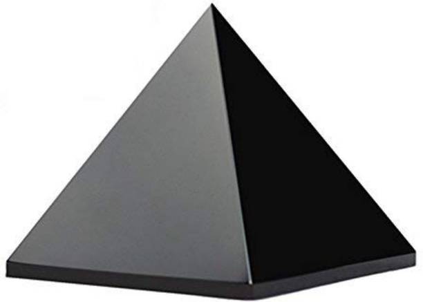 Shubhanjali Black Tourmaline Stone Crystal Pyramid for Vastu Meditation Healing 5-10 Gm Decorative Showpiece  -  1.5 cm