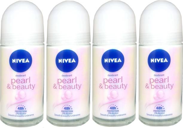 निवेआ Pearl & Beauty Deodorant Roll-on 4 Units of 25ml  -  महिलाओं के लिए