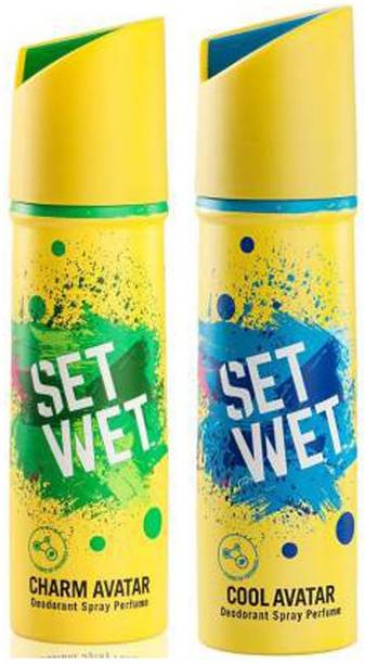 SET WET Combo of Cool Avatar And Charm Avtar Perfume Body Spray  -  For Men & Women