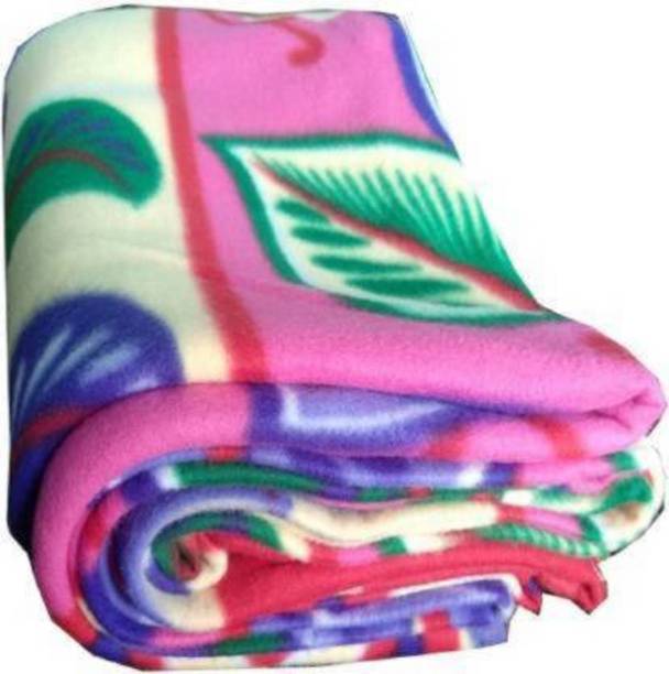 PVA Floral Single Fleece Blanket for  AC Room