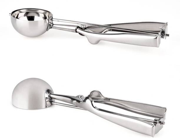 Givni Enterprise Stainless steel spoon kitchen ice cream watermelon jelly cookies spring handle scoop Kitchen Scoop Kitchen Scoop