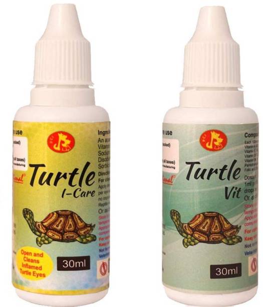 Pet Care International (CI) Turtle Vit & Turtle Cal Drop For Strong Shell and To rovide Essential Vitamins, Minerals & Calcium of Healthy Turtle Healthcare (Combo) (30ml) Pet Health Supplements