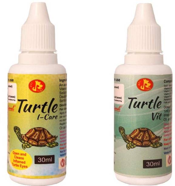 Pet Care International (CI) Turtle i-Care & Turtle Vit Drop For Swollen, Inflamed, Infected Eye & for Essential Vitamins and Minerals of Healthy Turtle Healthcare (Combo) (30ml) Pet Health Supplements