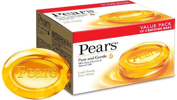 Pears Soap Pure & Gentle Bathing Bar Value Pack 3 x 125 g
