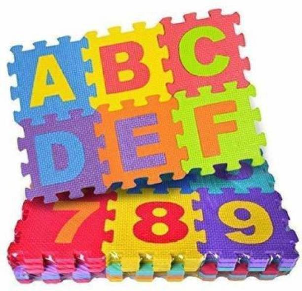 DTD Creation Activity Puzzle Mat Alphabet learning & Building Blocks Thickest ABC/Number (36 Pieces)