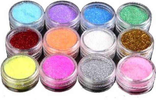 Elecsera Sparkling Nail Art Glitter Powder Set 12 Pcs 48 g
