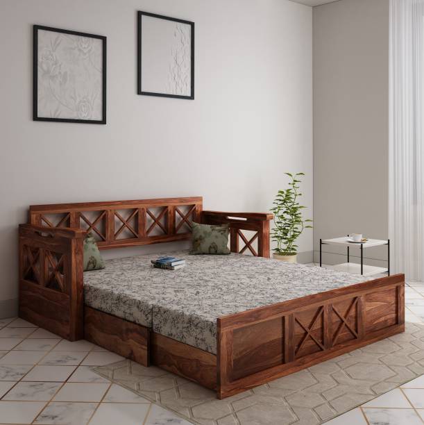 Home Edge Murphy Sheesham Wood Double Solid Wood Sofa Bed