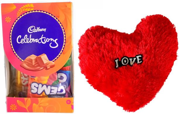 Cadbury Valentine Special Gift | Mini Gift Pack With Love Heart Cushion Combo