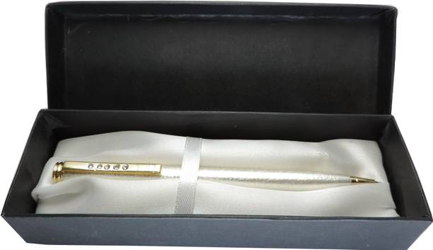 Maskey Brass Made with Gold Parts Glossy Textured Abstract Designer Ball Pen