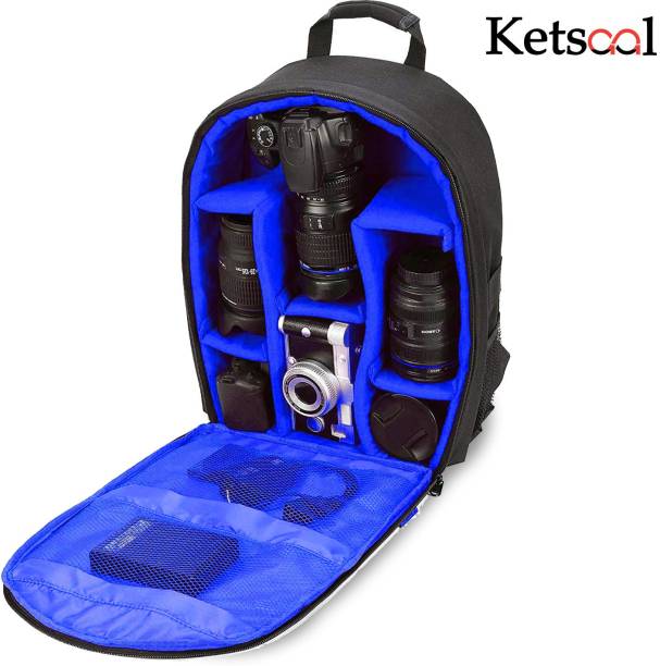 Ketsaal Shoulder Backpack to Carry DSLR SLR Lens Camera Bag (Blue, Black)  Camera Bag