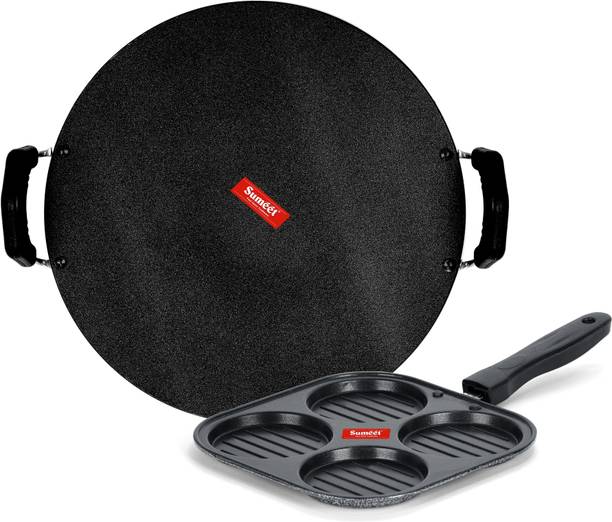 Sumeet NonStick Fedha Cookware Set (Tawa-30.5cm Dia + Mini Multi Snack Maker - 4 Cavity -19.5cm) Non-Stick Coated Cookware Set