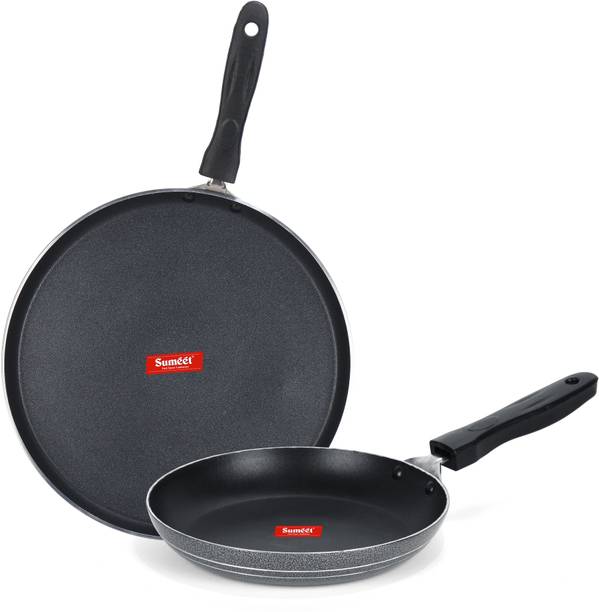 Sumeet NonStick Plata Cookware Set (Dosa Tawa - 26.5Cm Dia + Tapper pan - 0.6Ltr - 20Cm Dia ) Non-Stick Coated Cookware Set