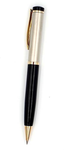 Maskey Brass Made with Gold Parts Glossy Black Metallic Body with Silver Cap Executive Looks Formal Ball Pen