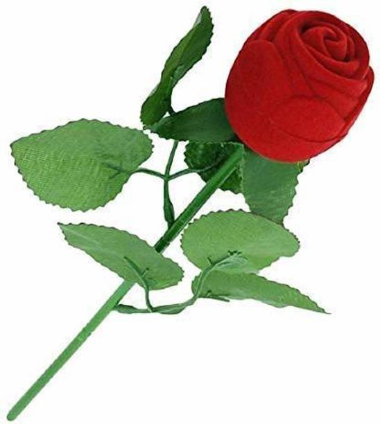 TAAJ Plastic Red Rose Velvet Valentine Ring Box ring holder Vanity Box