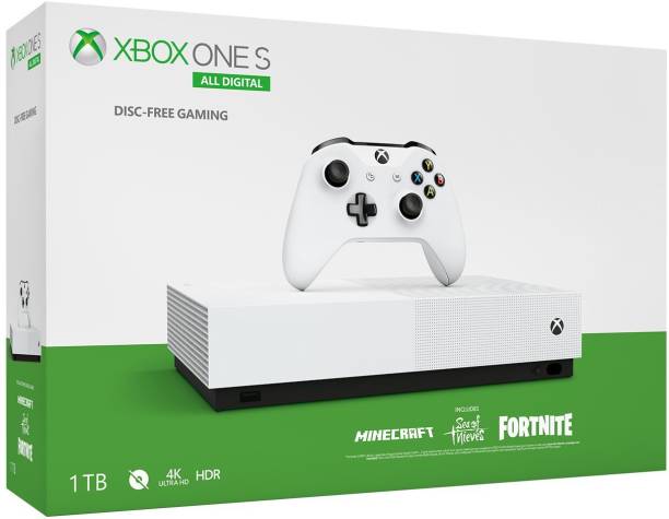 MICROSOFT Xbox One S - All Digital Edition 1 TB with Sea of Thieves, Fortnite Battle Royale, Minecraft