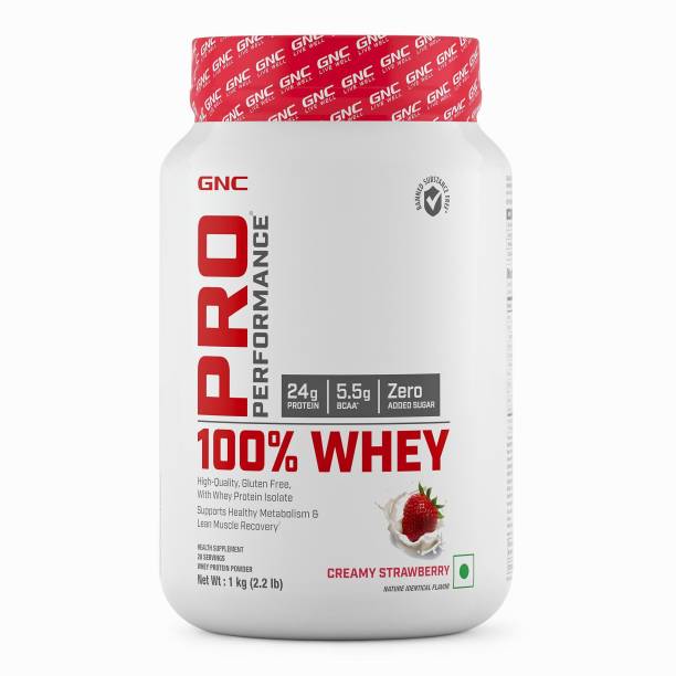 GNC Pro Performance 100% Whey Protein - 2.2 lbs, 1 kg (Creamy Strawberry) Whey Protein