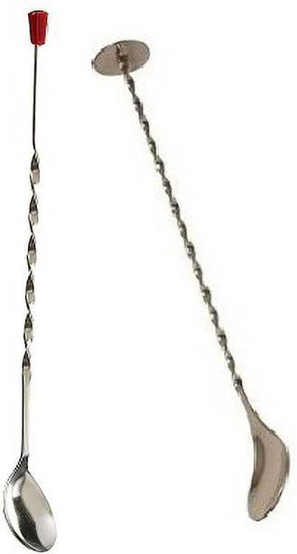 Dynore Stainless Steel Set of 2 - Bar spoon and Crusher Stainless Steel 25.5 cm Stirrer