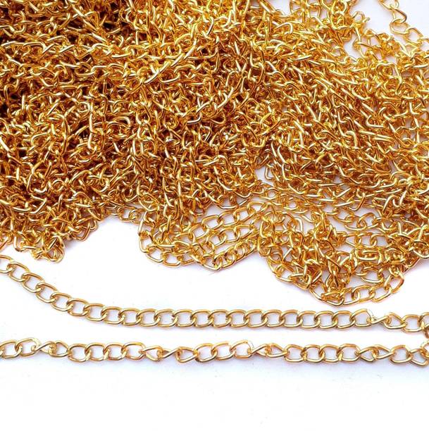 Crafts Haveli Quilling And Jewellery Making Acessories Chain - Golden ( 5 Meter )