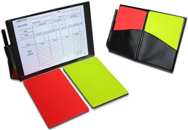 Proactive SPORTS Referee Cards (RED + YELLOW), Score book & Pencil Football Foul Card