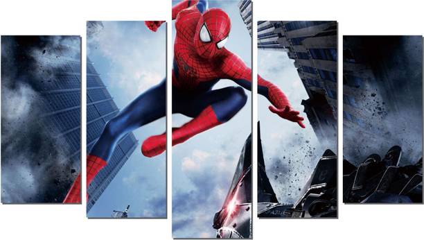 DivineDesigns 51 cm Spiderman Pieces Wall Sticker Self Adhesive Sticker
