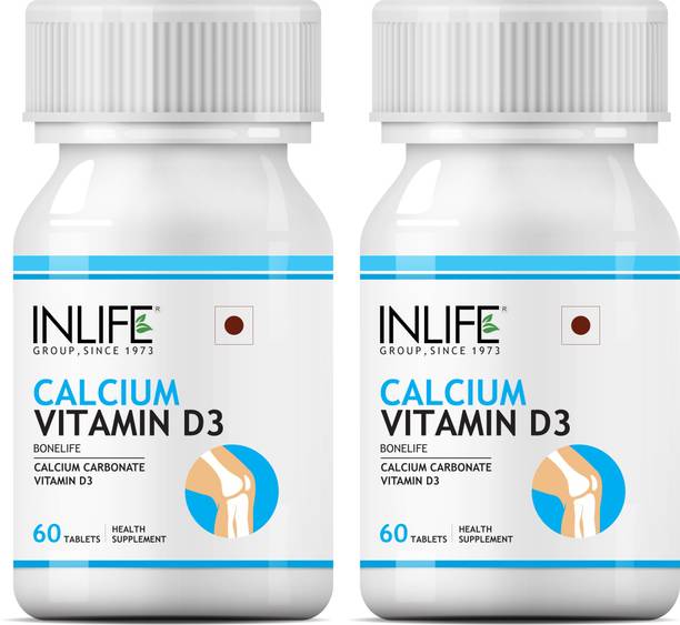 INLIFE Calcium Vitamin D3 for Healthy Bone & Joint Health (2 Pack)