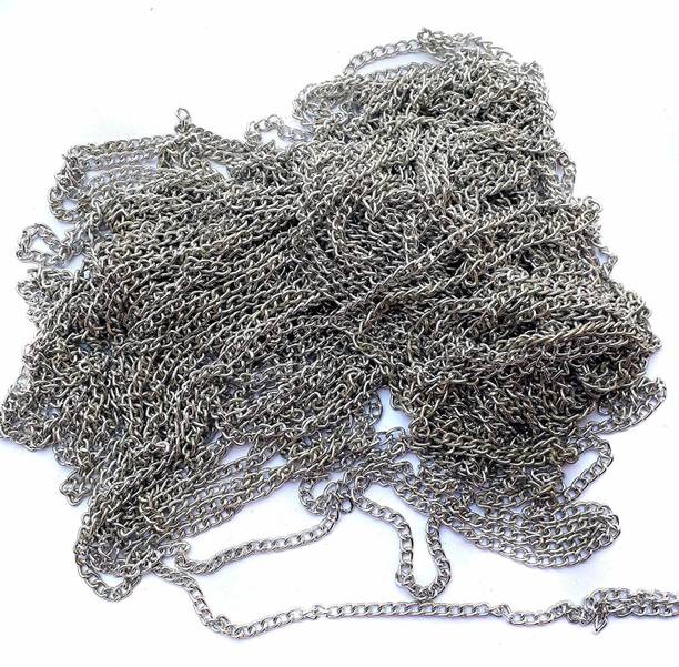 Crafts Haveli Quilling And Jewellery Making Acessories Metal Link Chain For Craft And Jewellery Making/ Keychains Bags - Silver ( 10 Meter )