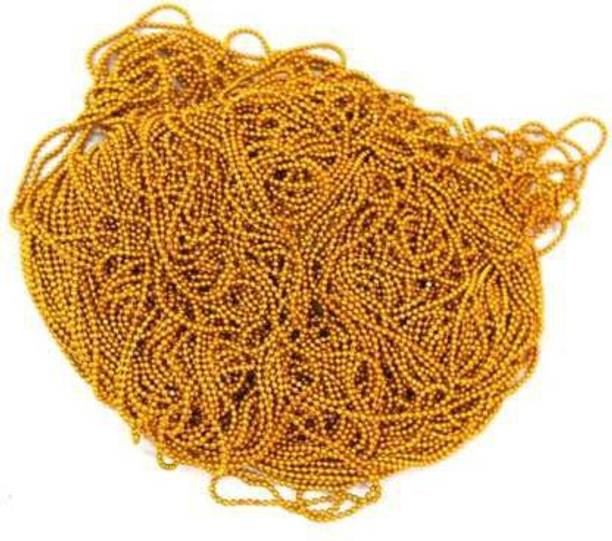 Crafts Haveli Quilling And Jewellery Making Acessories Ball Chain For Silk Thread Jewellery Making ( 1.5 Mm, 25 Meter Pack, Golden)