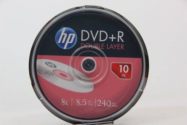 HP DVD Recordable DRDLA00071 Pack of 10 Disc Cake Box Spindle Speed 8x 8.5 GB