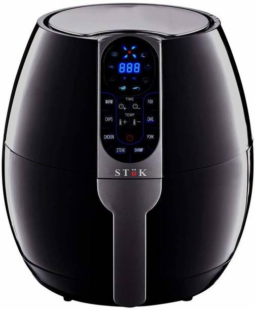 Stok Digital Air Fryer 4 Liter 1500-Watt with Smart Rapid 3D Air Technology with Free Double Layer Grill (Black) Air Fryer