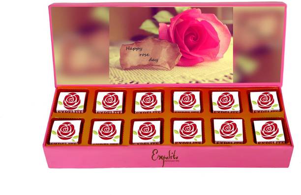 Expelite Happy Rose day chocolate box - 12 theme - gifts for him Bars