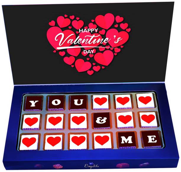 Expelite best valentine gifts for girlfriend - 18 choclates - Valentines Day Chocolate Box Online Bars
