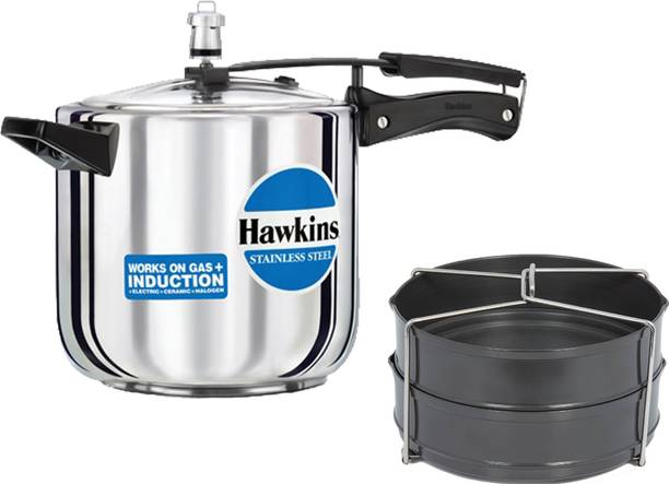 Hawkins Stainless Steel 6 Ltr Pressure Cooker with Hard...