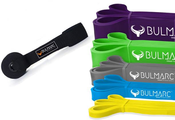 Bulmarc Resistance Pull Up Band X Light,Light,Medium,Heavy,X Heavy 2-57 kgs + door anchor Resistance Tube