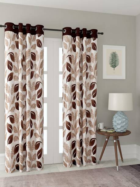 Cortina 210 cm (7 ft) Door Polyester Room Darkening Curtain (Pack Of 2)