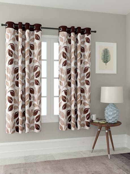 Cortina 150 cm (5 ft) Polyester Blackout Window Curtain (Pack Of 2)