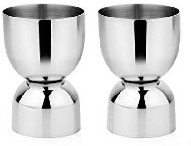 Dynore Stainless Steel Set of 2 Damru peg measure Decanter