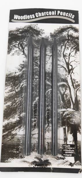 FRKB Woodless Charcoal Pencils, 3 Piece Pencil