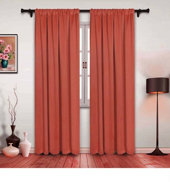 COMFY HOME 243.4 cm (8 ft) Long Door Silk Blackout Curtain (Pack Of 2)