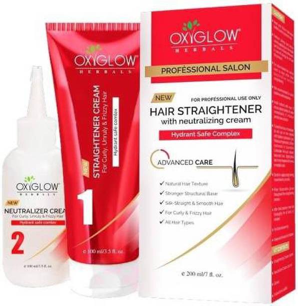 OXYGLOW Professional Salon Hair Straightener with NeutralisingCream