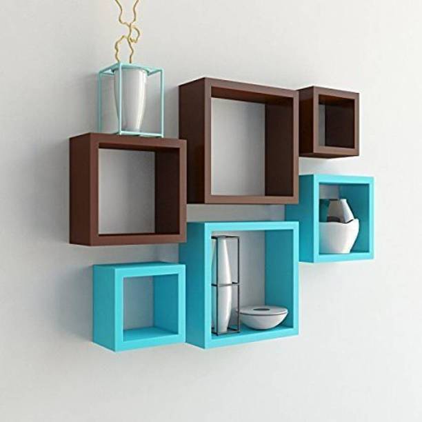 Eco Handicrafts Beautiful Wooden Wall shelf | Rack shelf |wall shelves for living room ( Number of Shelves 6 ) Wooden Wall Shelf