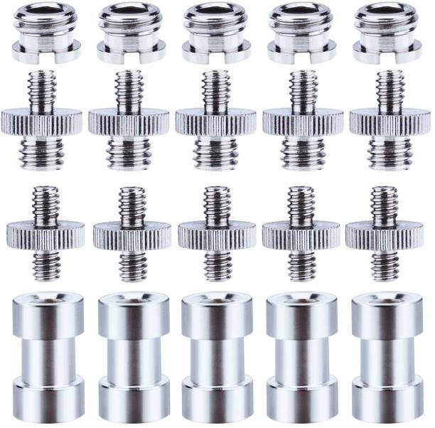 SHOPEE 1/4 Inch and 3/8 Inch Converter Threaded Screws Adapter Mount Set for Camera/Tripod/Monopod/Ballhead, 20 Pieces Flash Shoe Adapter