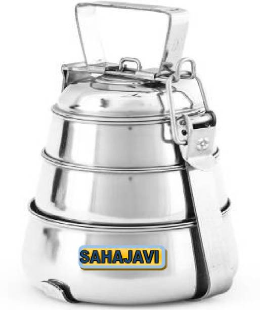 sahajavi 3 layer Tiffin Box/tiffin carrier/lunch box 3 Containers Lunch Box