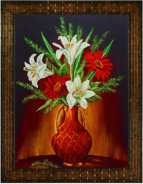 इंडियानारा FLOWERS IN A VASE (2704) डिजिटल रीप्रिंट 13 inch x 10.2 inch पेंटिंग