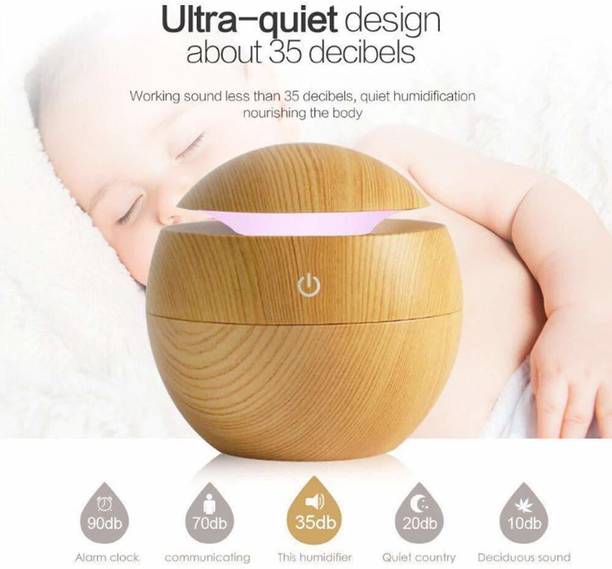 Kashtabhanjan enterprise Floral Automatic Spray, Aroma Oil, Diffuser Air Purifier | Wood HUMIDIFIER Round Electric USB Mini Humidifier Aroma Oil Diffuser Air Humidifier Office Decor Ultrasonic Cool Mist Humidifier with Wood Grain Design for Office, Room, Spa