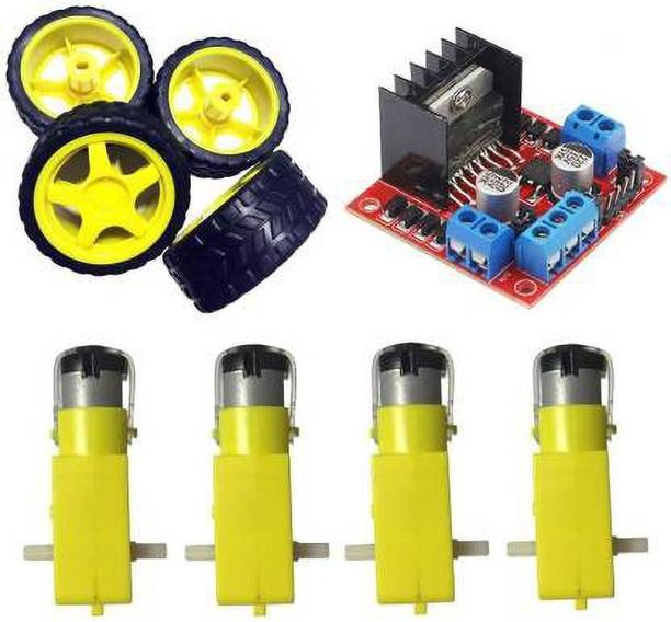 Stookin L298N Motor Drive Controller Dual H-Bridge Robot Stepper Motor Control Module And Smart Car Tire With DC Motor Educational Electronic Hobby Kit Automotive Electronic Hobby Kit