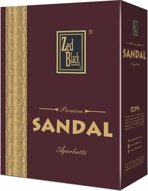 Zed Black Premium Sandal Incense Sticks Long Lasting Refreshing and Enthralling Agarbatti Scent Sticks for Everyday Use – Executive Pack (pack of 12) Sandal