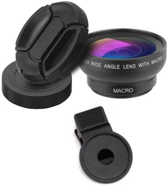 NICK JONES Micro & Wide Angle Telephoto Lens 0.45X Super Wide Angle Lens 0.45X Professional HD Camera Lens Kit Mobile Phone Lens