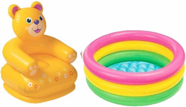 ECOM BHARAT Combo Happy Animal Teddy Inflatable Sofa/ Chair
