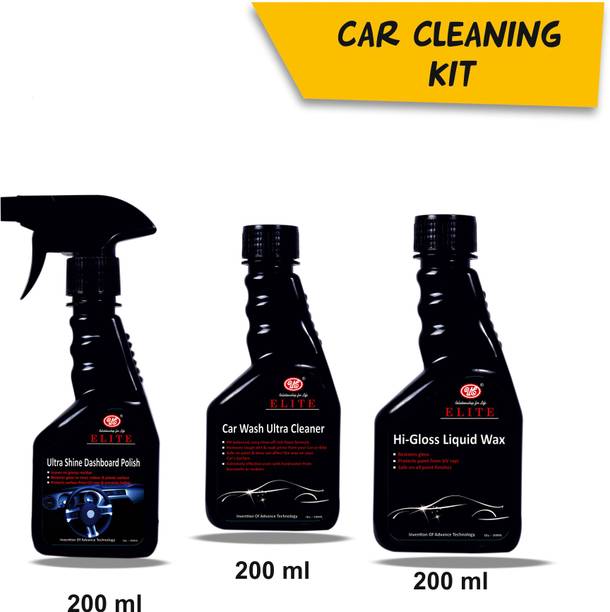 UE Car Care Kit (Dashboard Polish, Car Wash Shampoo, Liquid Wax) Combo
