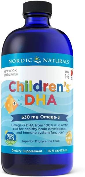Nordic Naturals Children's DHA 530 mg Omega-3 Natural Strawberry Flavor 16 Fl Oz Strawberry Flavored Liquid
